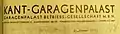 Briefkopf der Garagenpalast Betriebs-Gesellschaft mbH, 1931