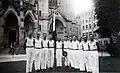 Juli 1933. Deutsches Turnfest in Stuttgart. Turnverein Veringenstadt mit einem 2. Preis. Stefan Fink mit Kranz.