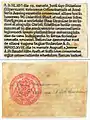 Urkunde zur Altarweihe 1956, Vorder- und Rückseite
