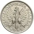 Złoty-Münze mit der von 1918 bis 1927 geprägten Darstellung
