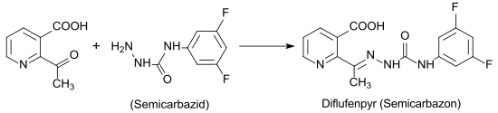 Synthese von Diflufenzopyr mit 2-Acetylnicotinsäure