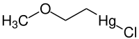 Strukturformel von 2-Methoxyethylquecksilberchlorid