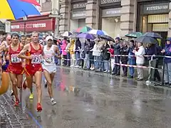 Marathonläufer in der Münchner Innenstadt beim&nbsp;Männerrennen