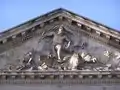 Neuer Marstall Berlin, Giebelrelief Okeanos besteigt seinen aus einer Muschel bestehenden Wagen