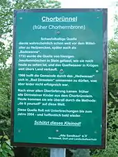 Infotafel am Chorbrünnel