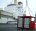 Chiquita Schweiz löscht an der Kolumbuspier Paletten