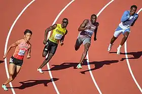 Erster Vorlauf (v.&nbsp;l.&nbsp;n.&nbsp;r.): Koki&nbsp;Ueyama, Joseph&nbsp;Paul&nbsp;Amoah, Jerome&nbsp;Blake, Joseph&nbsp;Fahnbulleh