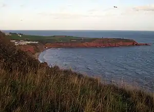 Blick über die Sandy Bay nach Osten zum Straight Point.