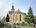 Einzeldenkmale der Sachgesamtheit Dorfkirche und Kirchhof Etzdorf: Kirche, Gedenktafel 1870/71 und Denkmal für die Gefallenen des Ersten Weltkrieges mit gärtnerischer Anlage (siehe auch Sachgesamtheit 09300396)
