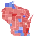 Wahlergebnisse in Wisconsin nach Counties: RepublikanerDemokraten
