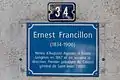 Gedenktafel an Ernest Francillon