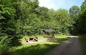 Wo einst die Spechtritzmühle stand – heute ein Wanderer-Rastplatz, 2017