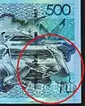 Detail der 500-Tenge-Note