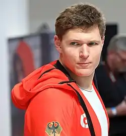 Thomas Dreßen bei der Einkleidung des deutschen Teams für die Olympischen Winterspiele 2018 in Pyeongchang