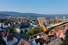 Turmbläser auf dem Schorndorfer Kirchturm