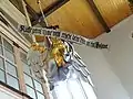Spruchband statt Posaunendarstellung: Erhebe deine Stimme wie eine Posaune (Jes 58,1&nbsp;LUT). Posaunenengel Stadtkirche Geising