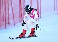 Wang Shengjie beim Riesenslalom