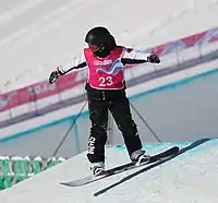 Guo Junyan beim Slopestyle-Wettbewerb