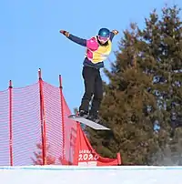 Silviu Popa beim Team-Ski-Snowboard-Cross-Wettbewerb