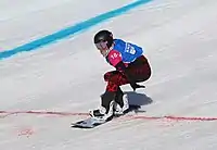 Tanja Kobald beim Team-Ski-Snowboard-Cross-Wettbewerb