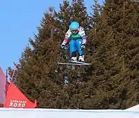 Marija Alexejewna Jerofejewa beim Team-Ski-Snowboard-Cross-Wettbewerb