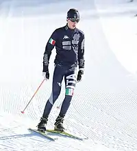 Elia Barp beim Nordic-Mixed-Team-Wettbewerb