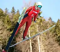 Tess Arnone beim Nordic-Mixed-Team-Wettbewerb