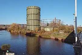 Scheiben- und Teleskopgasometer (beide außer Betrieb)