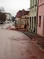 verwüstete Straße in Petrinja