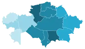 Nur Otan﻿0 – 55 %﻿55 – 60 %﻿60 – 65 %﻿70 – 75 %﻿75 – 80 %