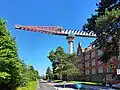 Die Gottleubatal-Brücke in Höhe der ehem. Roten Kaserne an der Rottwerndorfer Straße (S&nbsp;174) in Pirna-Südvorstadt (August 2023)