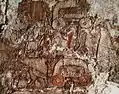 Detail eines Bildteppich