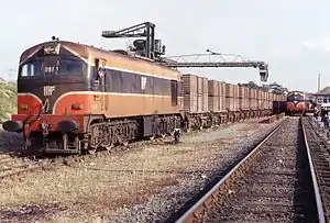 Lokomotiven 051 und 012 im Bahnhof Wellington Bridge (1993)