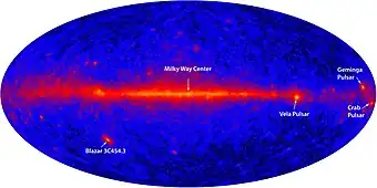 Position von Geminga in der Milchstraße (NASA/DOE/International LAT Team)