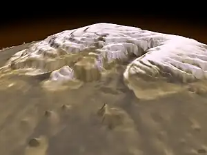 3D-Karte, berechnet aus Daten aufgenommen durch Mars Global Surveyor