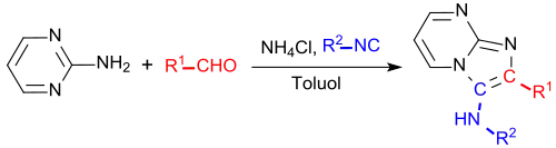 3-Komponentenreaktion mit 2-Aminopyrimidin nach Ugi