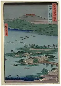 32: Provinz KagaKanazawa hasshō-no-uchi Renko-no-isaribi(金沢八勝之内 蓮湖之漁火)