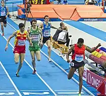 Ciaran O'Lionaird (grünes Trikot, hier in einem Hallenrennen 2013) – Platz&nbsp;zehn