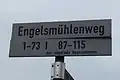 Straßenschild Engelsmühlenweg