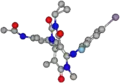 Trametinib aus der Perspektive des halogenierten Aromaten in Richtung des anderen Aromaten durch das Grundgerüst