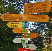 Wegweiser an der Südseite des Uetlibergs