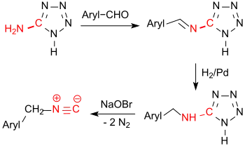 Synthese von Benzylisonitril aus 5-Aminotetrazol