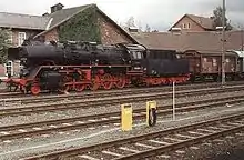 Museumslokomotive 50&nbsp;3690 vor dem Deutschen Dampflokomotiv-Museum