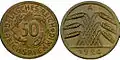 50 Rpf, 1924 (Kupfer-Aluminium-Legierung)