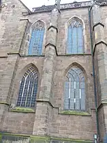 Bremer Dom, Nordseite, unten Y-Maßwerk 1502–1522, oben Flamboyant neugotisch 1822