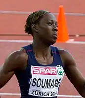Die Europameisterin von 2010 Myriam Soumaré errang wie 2012 Bronze – zwei Tage zuvor hatte sie Silber über 100&nbsp;Meter gewonnen