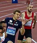 Zielkurve (v.&nbsp;l.&nbsp;n.&nbsp;r.): James Ellington, Christophe Lemaitre, Ramil Guliyev
