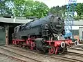Dampflok 95 0009, Preußische T&nbsp;20, vor dem Ringlokschuppen