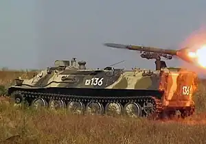 Panzerabwehrrakete 9M114 Schturm auf MT-LB-Basis 9P149