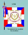 Standarte der 1. Escadron Modell 1793 (Die königlichen Insignien wurden entfernt)